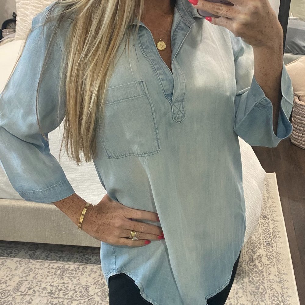 Denim 3/4 Sleeve Shirt